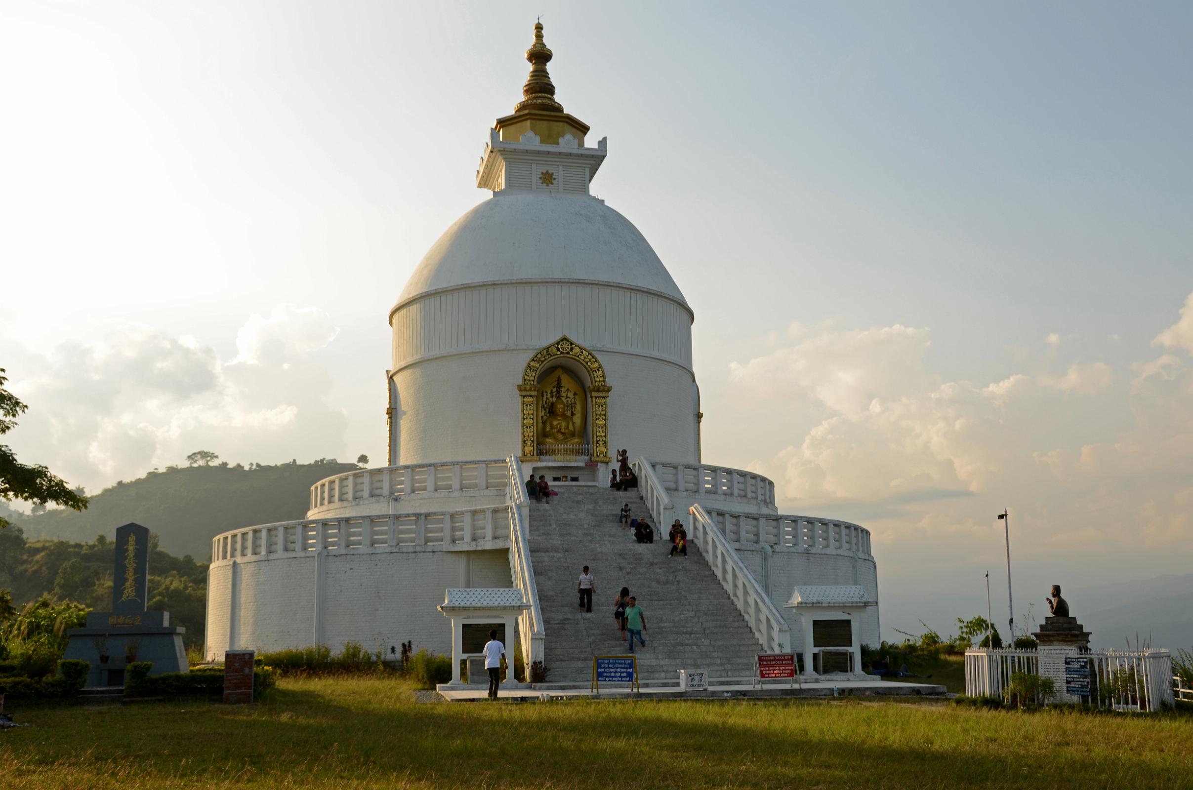 Pokhara World Peace Pagoda 02 Full View From Front 